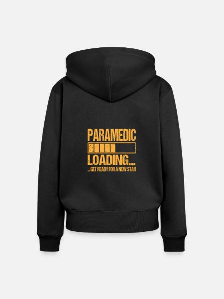Sanitäter loading - Frauen Premium Bio Zip Hoodie - Schwarz