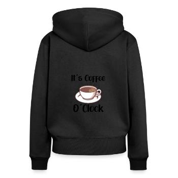 Amateur de café Molécule de caféine Java Latte Espresso - Sweat à capuche zippé Premium bio Femme - noir - Dos - Julia (174cm)