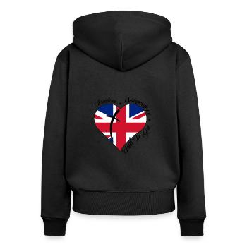 Freedom Faith in God - England - Women's Premium Organic Zip Hoodie - black - Back - Julia (174cm)