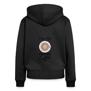 Coffee Lover Caffeine Molecule Java Latte Espresso - Frauen Premium Bio Zip Hoodie - Schwarz - Hinten - Julia (174cm)