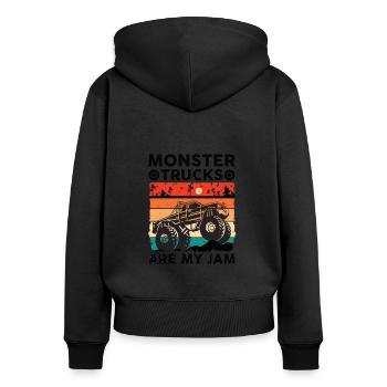 Monstertruck Monstertruck Kinder jam jump v8 laut - Frauen Premium Bio Zip Hoodie - Schwarz - Hinten - Julia (174cm)