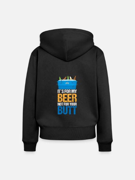 Bier Camping Spruch - Frauen Premium Bio Zip Hoodie - Schwarz