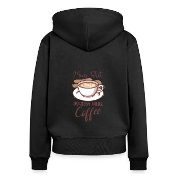 Amateur de café Molécule de caféine Java Latte Espresso - Sweat à capuche zippé Premium bio Femme - noir - Dos - Julia (174cm)