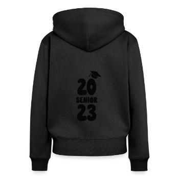 Rentner 2022 Ruhestand Rente Opa Pension Senior - Frauen Premium Bio Zip Hoodie - Schwarz - Hinten - Julia (174cm)