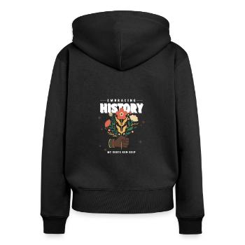 Black Pride My Roots Run Deep, Black History - Women's Premium Organic Zip Hoodie - black - Back - Julia (174cm)