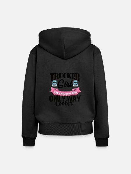 Truck Driver Truck Driver Truck Driver - Women's Premium Organic Zip Hoodie - black