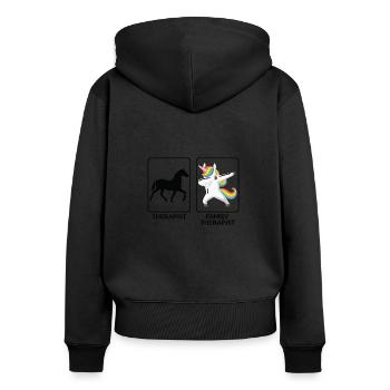 Funny family therapist - Women's Premium Organic Zip Hoodie - black - Back - Julia (174cm)