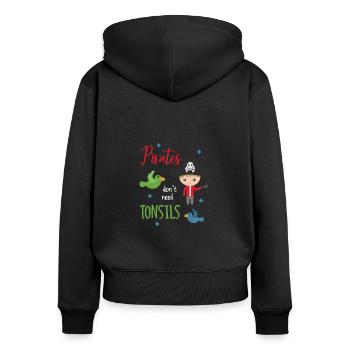 Les pirates n’ont pas besoin de chirurgie des amygdales chirurgie des amandes - Sweat à capuche zippé Premium bio Femme - noir - Dos - Julia (174cm)