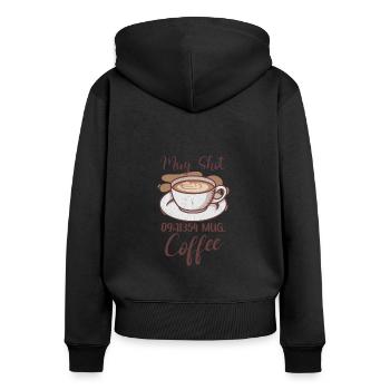 Coffee Lover Caffeine Molecule Java Latte Espresso - Frauen Premium Bio Zip Hoodie - Schwarz - Hinten - Julia (174cm)