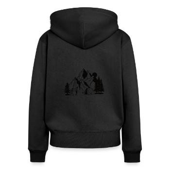 Wandern Camping Outdoor Sprüche Camper Wanderer - Frauen Premium Bio Zip Hoodie - Schwarz - Hinten - Julia (174cm)