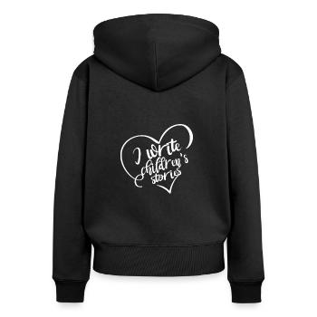 I write children's stories quotation book children - Women's Premium Organic Zip Hoodie - black - Back - Julia (174cm)