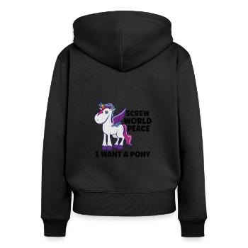 Horse Dressage Horseback-Riding Horse Girl Barn - Frauen Premium Bio Zip Hoodie - Schwarz - Hinten - Julia (174cm)