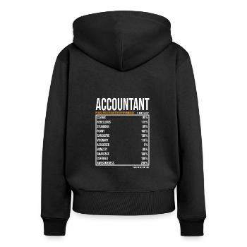 Buchhalter tageswerte Lustiger Buchhalter - Frauen Premium Bio Zip Hoodie - Schwarz - Hinten - Julia (174cm)
