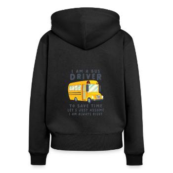 Funny School Bus Driver Appreciation anniversary - Frauen Premium Bio Zip Hoodie - Schwarz - Hinten - Julia (174cm)