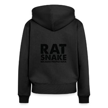 Les gens sucent les serpents-rats - Sweat à capuche zippé Premium bio Femme - noir - Dos - Julia (174cm)