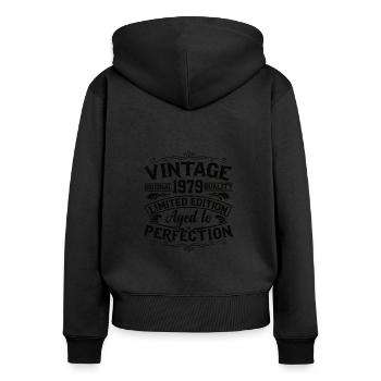 Geboren 1979 seit 1979 Geburtstag Legendär Legende - Frauen Premium Bio Zip Hoodie - Schwarz - Hinten - Julia (174cm)