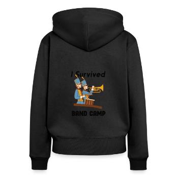 Fanfare Clarinettiste École de musique de répétition - Sweat à capuche zippé Premium bio Femme - noir - Dos - Julia (174cm)