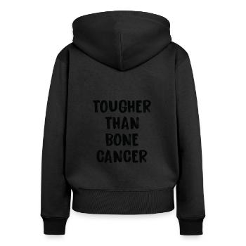 Plus dur que le cancer des os - Sweat à capuche zippé Premium bio Femme - noir - Dos - Julia (174cm)