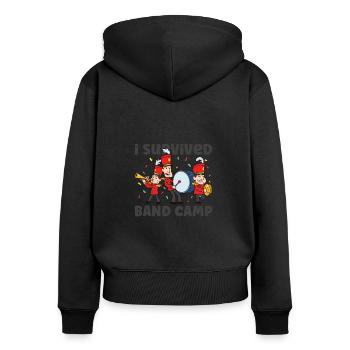 Marching Band Clarinetist School Rehearsal Music - Women's Premium Organic Zip Hoodie - black - Back - Julia (174cm)