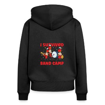 Marching Band Clarinetist School Rehearsal Music - Women's Premium Organic Zip Hoodie - black - Back - Julia (174cm)
