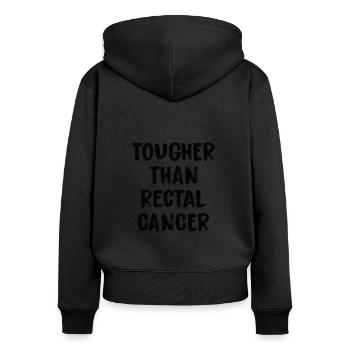 Härter Als Rektalkrebs - Frauen Premium Bio Zip Hoodie - Schwarz - Hinten - Julia (174cm)
