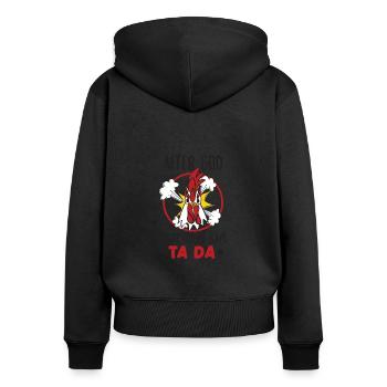 Poulet Fermier Cadeau Drôle Poulets Ferme de Campagne - Sweat à capuche zippé Premium bio Femme - noir - Dos - Julia (174cm)