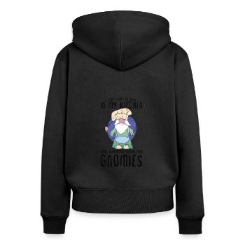 Cooking Cook Chef Gnomes Gnome Lover Funny Gnome - Frauen Premium Bio Zip Hoodie - Schwarz - Hinten - Julia (174cm)