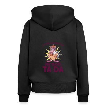Poulet Fermier Cadeau Drôle Poulets Ferme de Campagne - Sweat à capuche zippé Premium bio Femme - noir - Dos - Julia (174cm)