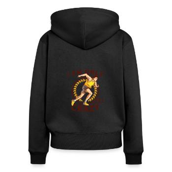 Finalistes du semi-marathon des coureurs - Sweat à capuche zippé Premium bio Femme - noir - Dos - Julia (174cm)