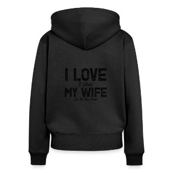 Poker Wife Married Poker Chips Card Play - Women's Premium Organic Zip Hoodie - black - Back - Julia (174cm)