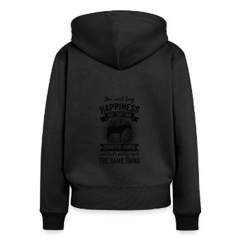 Horseback Riding - Quarter Horse - Women's Premium Organic Zip Hoodie - black - Back - Julia (174cm)