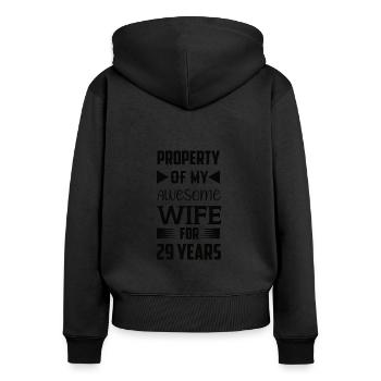 29 Years Married Velvet Wedding Gift - Women's Premium Organic Zip Hoodie - black - Back - Julia (174cm)