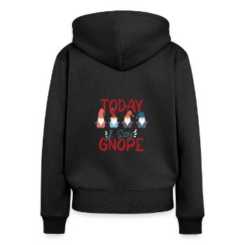 Gnomes de jardin Gnome Lover Drôle De Jardinage Gnome - Sweat à capuche zippé Premium bio Femme - noir - Dos - Julia (174cm)