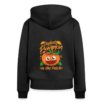 Coolest Pumpkin In The Patch Halloween - Women's Premium Organic Zip Hoodie - black - Back - Julia (174cm)