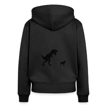 Vintage T-Rex - Women's Premium Organic Zip Hoodie - black - Back - Julia (174cm)