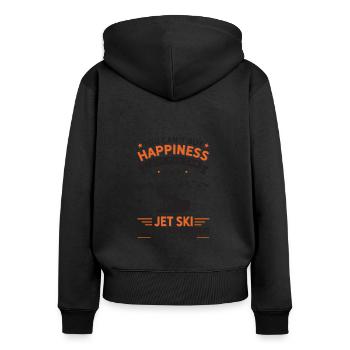 Glück Kann Man Nicht Kaufen, Außer Jetski - Frauen Premium Bio Zip Hoodie - Schwarz - Hinten - Julia (174cm)