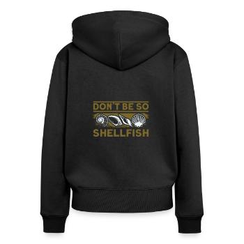 seashells shell collector shell collecting Gift - Frauen Premium Bio Zip Hoodie - Schwarz - Hinten - Julia (174cm)