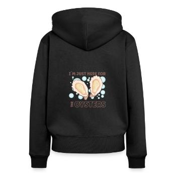 Oyster Lovers Funny Oyster Oyster Shucker - Women's Premium Organic Zip Hoodie - black - Back - Julia (174cm)