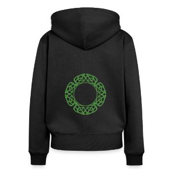 Celtic Irland Wikinger Keltisch Knoten Muster Baum - Frauen Premium Bio Zip Hoodie - Schwarz - Hinten - Julia (174cm)