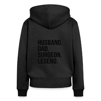 Papa Vater Chirurg Arzt Mediziner Ehemann Legende - Frauen Premium Bio Zip Hoodie - Schwarz - Hinten - Julia (174cm)