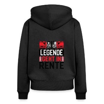 Busfahrer in Rente Ruhestand Rentner - Frauen Premium Bio Zip Hoodie - Schwarz - Hinten - Julia (174cm)