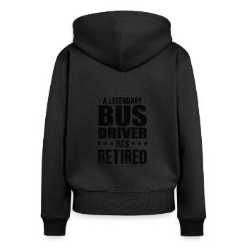 Busfahrer in Rente Ruhestand Rentner - Frauen Premium Bio Zip Hoodie - Schwarz - Hinten - Julia (174cm)