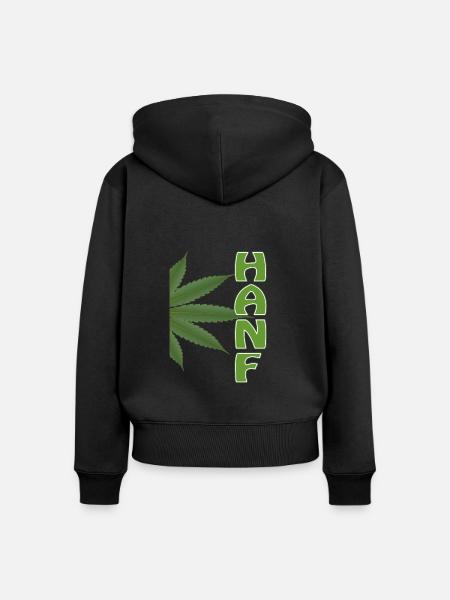 HANF - Frauen Premium Bio Zip Hoodie - Schwarz