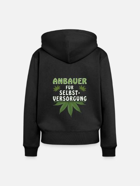 ANBAUER FÜR SELBSTVERSORGUNG - Frauen Premium Bio Zip Hoodie - Schwarz