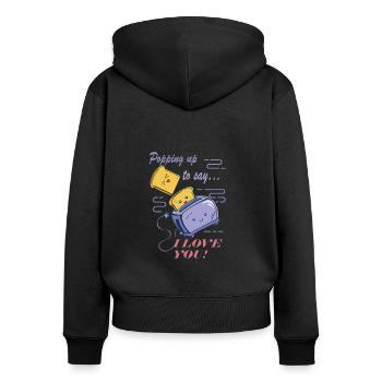 Show up to say I love you - Women's Premium Organic Zip Hoodie - black - Back - Julia (174cm)