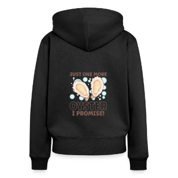 Oyster Lovers Funny Oyster Oyster Shucker - Women's Premium Organic Zip Hoodie - black - Back - Julia (174cm)