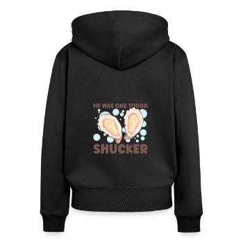 Oyster Lovers Funny Oyster Oyster Shucker - Women's Premium Organic Zip Hoodie - black - Back - Julia (174cm)