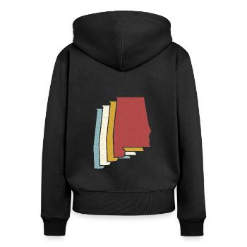 US-Bundesstaat - Vintage Karte Alabama - Frauen Premium Bio Zip Hoodie - Schwarz - Hinten - Julia (174cm)