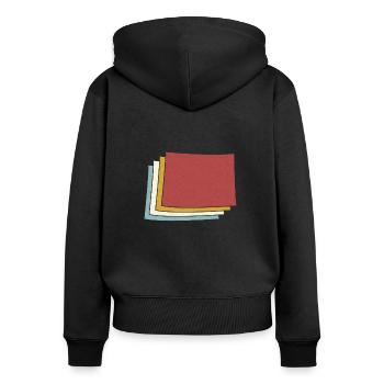 USA State - Vintage Map Colorado - Frauen Premium Bio Zip Hoodie - Schwarz - Hinten - Julia (174cm)