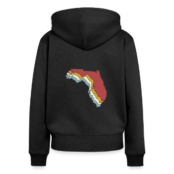 USA State - Vintage Map Florida - Women's Premium Organic Zip Hoodie - black - Back - Julia (174cm)